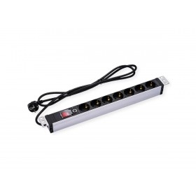 VALUE PRESA PDU A 7 VIE, 45, 19" 1UH, 45, CON PROTEZIONE DA SOVRACCARICO, 2M