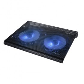 TRUST BASE DI RAFFREDDAMENTO PER LAPTOP CON DOPPIA VENTOLA ILLUMINATA BLU - AZUL - NERO TRUST BASE DI RAFFREDDAMENTO PER LAPTOP CON DOPPIA VENTOLA ILLUMINATA BLU - AZUL - NERO
