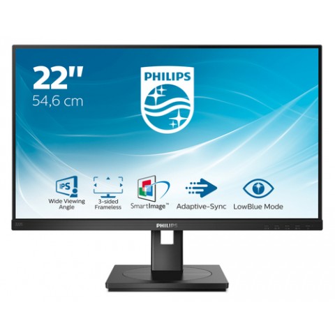 PHILIPS MONITOR 21,5 LED IPS 16:9 FHD 4MS 250 CD/M, VGA/DVI/DP/HDMI, MULTIMEDIALE
