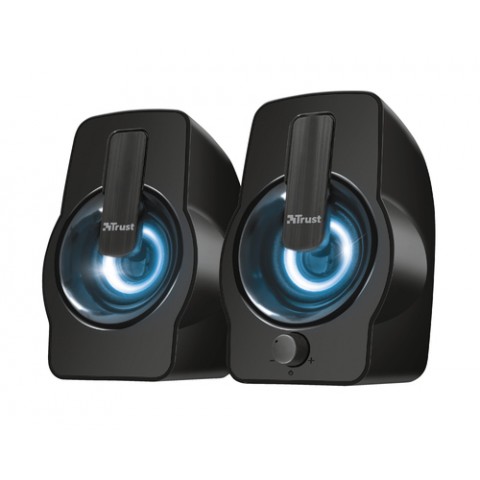 TRUST SET ALTOPARLANTI SPEAKERS 2.0 12W PICCO (6W RMS) ILLUMINATI LED RGB - GEMI - NERO TRUST SET ALTOPARLANTI SPEAKERS 2.0 12W PICCO (6W RMS) ILLUMINATI LED RGB - GEMI - NERO