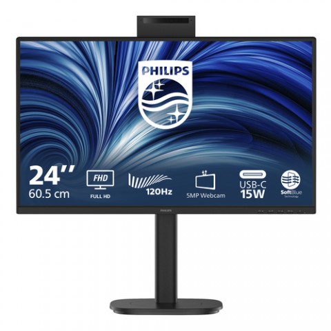 PHILIPS MONITOR 23,8 LED IPS FHD 16:9 4MS 300 CDM 120hz, PIVOT, WEBCAM, USB-C, VGA/DP/HDMI, MULTIMED PHILIPS MONITOR 23,8 LED IPS FHD 16:9 4MS 300 CDM 120hz, PIVOT, WEBCAM, USB-C, VGA/DP/HDMI, MULTIMED