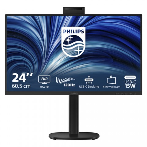 PHILIPS MONITOR 23,8 LED IPS FHD 16:9 4MS 300 CDM 120hz, PIVOT, WEBCAM, USB-C DOCK, DP/HDMI, MULTIME
