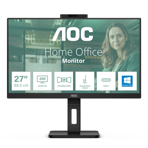 AOC MONITOR 23,8 LED IPS FHD 16:9 4MS 300 CDM, WEBCAM, PIVOT, DP/HDMI, MULTIMEDIALE