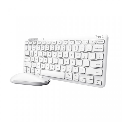 TRUST BUNDLE TASTIERA E MOUSE LYRA, BIANCO, IT