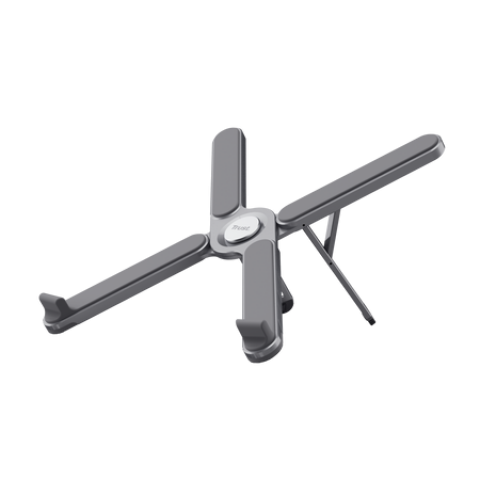 TRUST SUPPORTO/RIALZO PER LAPTOP - PIEGHEVOLE IN ALLUMINIO - MACY - GRIGIO