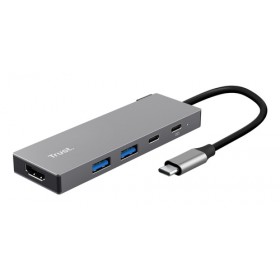 TRUST ADATTATORE DOCKING STATION MULTIPORT 5 IN 1, 1 HDMI 4K(60HZ), 1 USB-C PD, 1 USB-C, 2 USB-A 3.2 TRUST ADATTATORE DOCKING STATION MULTIPORT 5 IN 1, 1 HDMI 4K(60HZ), 1 USB-C PD, 1 USB-C, 2 USB-A 3.2