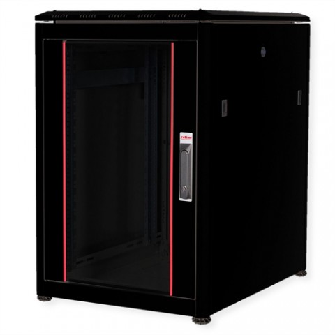 ROLINE 19" CABINET NETWORK PRO 16U, 600x800 (WxD), PORTA IN VETRO, NERO