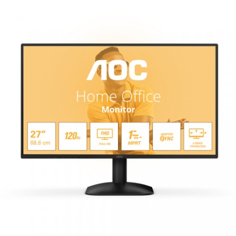 AOC MONITOR 27 LED VA 16:9 FHD 4MS 300 CDM 120hz, VGA/HDMI