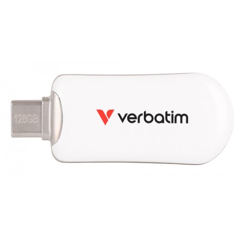 VERBATIM PEN DISK PLECTRA USB-C 3.2 GEN 1 FLASH DRIVE WHITE 128GB