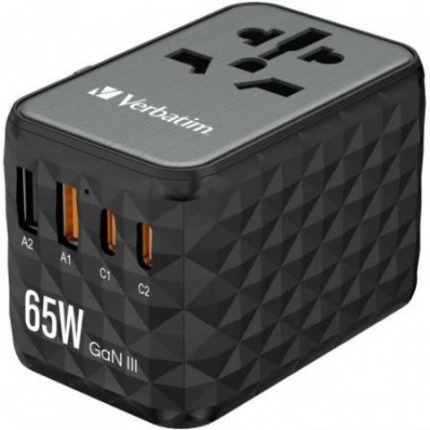 VERBATIM ADATTATORE UNIVERSALE DA VIAGGIO UTA-05 GAN III UNIVERSAL TRAVEL ADAPTER WITH 2 X USB-C PD VERBATIM ADATTATORE UNIVERSALE DA VIAGGIO UTA-05 GAN III UNIVERSAL TRAVEL ADAPTER WITH 2 X USB-C PD
