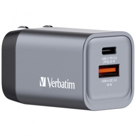 VERBATIM CARICATORE DA PARETE GNC-35 GAN CHARGER 2 PORT 35W USB A/C (EU/UK/US)