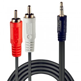 LINDY CAVO AUDIO STEREO 2X RCA MASCHIO/3.5MM MASCHIO, 5M LINDY CAVO AUDIO STEREO 2X RCA MASCHIO/3.5MM MASCHIO, 5M