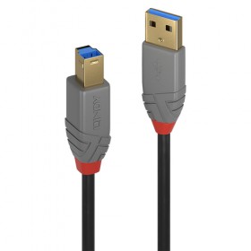 LINDY Cavo USB 3.2 Tipo A a B, 5 Gbit/s, Anthra Line, 3m