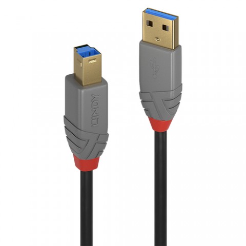 LINDY Cavo USB 3.2 Tipo A a B, 5 Gbit/s, Anthra Line, 3m LINDY Cavo USB 3.2 Tipo A a B, 5 Gbit/s, Anthra Line, 3m