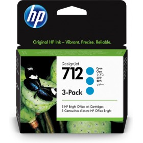 HP CART INK CIANO 712, 3 PACK