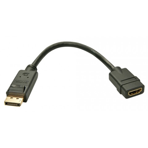 LINDY ADATTATORE CAVO DISPLAYPORT/HDMI, M/F, ATTIVO, 15CM