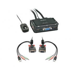 LINDY COMPACT SWITCH KVM VGA 2 PORTE  USB 2.0 AUDI