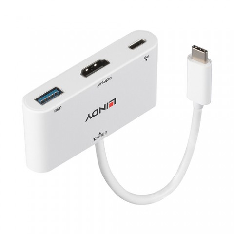 LINDY CONVERTER DA USB 3.2 TIPO C A HDMI CON PORTA USB TIPO A E POWER DELIVERY