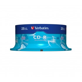 VERBATIM 25 CD-R EXTRA PROTECTION 700MB 80 MIN 52X AZO CAKE BOX VERBATIM 25 CD-R EXTRA PROTECTION 700MB 80 MIN 52X AZO CAKE BOX