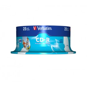VERBATIM CD-R 52X 700MB 25PK OPS SPINDLE WIDE PRINT ID VERBATIM CD-R 52X 700MB 25PK OPS SPINDLE WIDE PRINT ID