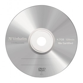 VERBATIM DVD-R 16X, 4,7GB, 5 PACK BRANDED JEWEL CASE, MATT SILVER