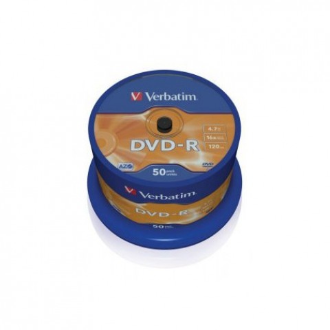 VERBATIM DVD-R AZO 4.7GB 16X MATT SILVER SURFACE PACK DA 50