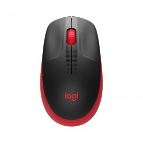 LOGITECH MOUSE WIRELESS M190 FULL-SIZE, OTTICO, USB, ROSSO