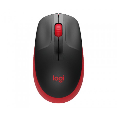 LOGITECH MOUSE WIRELESS M190 FULL-SIZE, OTTICO, USB, ROSSO