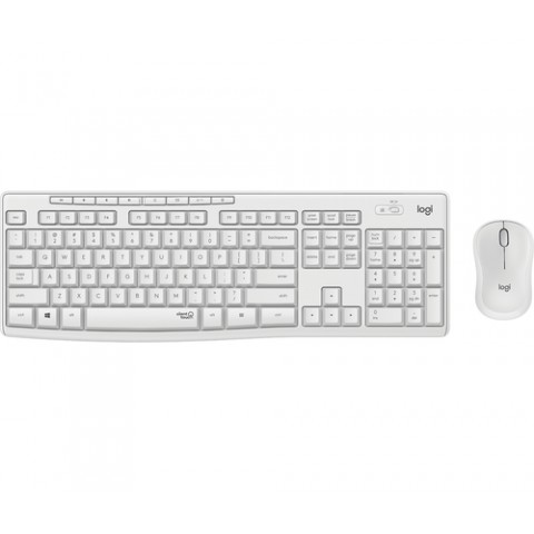 LOGITECH BUNDLE TASTIERA WIRELESS+MOUSE DESKTOP MK295 SILENT COMBO, USB, LAYOUT ITA, COLORE BIANCO