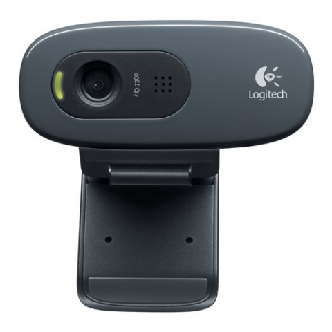 LOGITECH WEBCAM HD C270 USB 3MPX 1280X720  FLUID CRYSTAL MICROFONO INCORPORATO CLIP FISSAGGIO RILEVAMENTO AUTOMATIVO VOLTO E MOVIMENTO