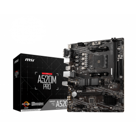 MSI MB AMD A520, A520M PRO, AM4, 2DDR4, 1PCI-Ex16, 1M2, 4SATA3, 6USB3