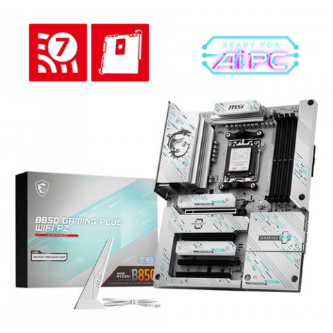 MSI MB B850 GAMING PLUS WIFI PZ,B850,AM5,4DDR5,4PCI-Ex16,3M.2,4SATA3,3USB10G,6USB5G,8USB2