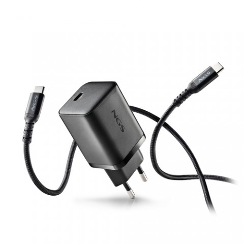 NGS BUD 65W-AC: Pack caricatore da parete USB-C con tecnologia GaN da 65W + cavo USB-C da 1,5 m + 4