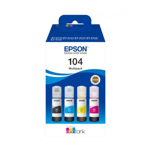 EPSON CART INK 104 ECOTANK 4-COLOUR MULTIPACK EPSON CART INK 104 ECOTANK 4-COLOUR MULTIPACK