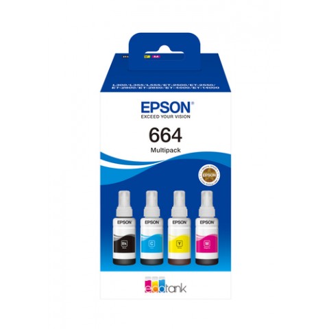 EPSON CART INK 664 ECOTANK 4-COLOUR MULTIPACK EPSON CART INK 664 ECOTANK 4-COLOUR MULTIPACK