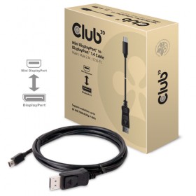 CLUB3D MINI DISPLAYPORT TO DISPLAYPORT 1.4 HBR3 CABLE MALE/MALE 2 M/6.56 FT