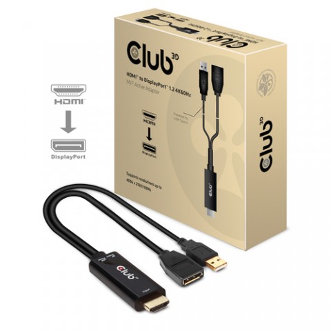 CLUB3D HDMI 2.0 TO DISPLAYPORT 1.2 4K60HZ HDR M/F ACTIVE ADAPTER