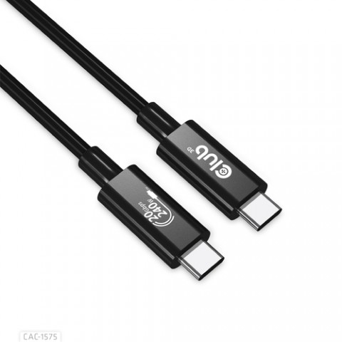 CLUB3D USB4 GEN2X2 TYPE-C BI-DIRECTIONAL CABLE 4K60HZ,DATA 20GBPS, PD 240W(48V/5A) EPR M/M 2M/6.56FT