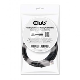 CLUB3D MINI DISPLAY PORT 1.2 MALE TO DISPLAY PORT MALE CABLE 2 METERS 4K 60HZ  BI-DIRECTIONAL