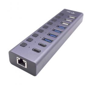 I-TE USB-A/USB-C CHARGING HUB 9PORTE CON LAN E POWER ADAPTER 60 W