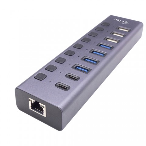 I-TEC USB-A/USB-C CHARGING HUB 9PORTE CON LAN E POWER ADAPTER 60 W