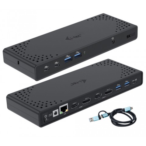 I-TEC USB 3.0/USB-C/THUNDERBOLT 3 DUAL DISPLAY DOCKING STATION GEN2 E POWER DELIVERY 100W