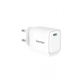 VULTECH CARICATORE ADATTATORE UNIVERSALE, 1 X TYPE-C PD30W GAN PPS 33W, BIANCO COMPATTO