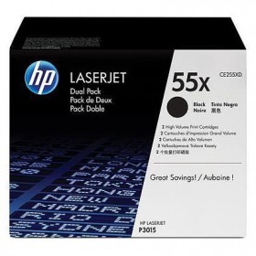 HP TONER NERO 55X PER LJ P3015 12.500 PAG (CONF 2 PZ)