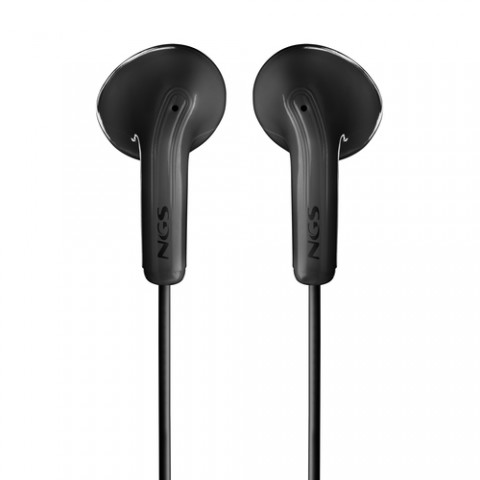 NGS CROSS GLIDE BLACK: Auricolari a bottone con microfono e controllo del volume. Pulsante multifunz