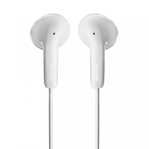 NGS CROSS GLIDE WHITE: Auricolari a bottone con microfono e controllo del volume. Pulsante multifunz