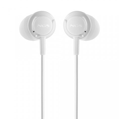 NGS CROSS STEP WHITE: Auricolari a bottone con microfono e controllo del volume. Pulsante multifunzi