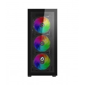 NUWO CASE ATX RODAN R601 0.5MM SPCC USB3.0/2.0 4 FAN 12CM ARGB FRONT GLASS SIDE GLASS NERO
