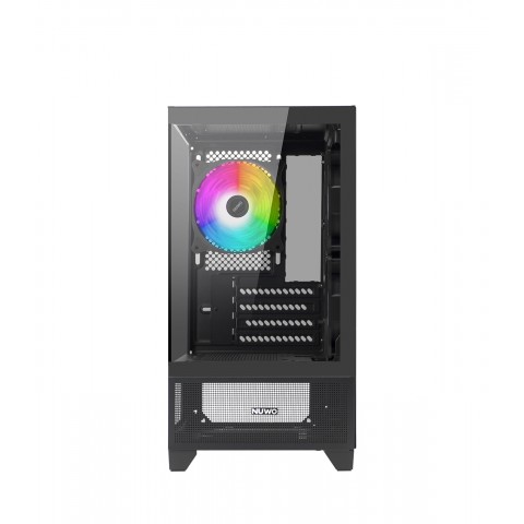 NUWO CASE MICRO-ATX CLASH CK100 NERO, 3FAN ARGB FRONT E SIDE GLASS