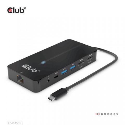 CLUB3D HUB USB GEN1 TYPE-C 7-in-1  2x HDMI, 2x USB GEN1 TYPE-A, 1x RJ45, 1x 3.5mm Audio, 1x USB GEN